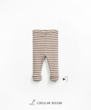 Baby Leggings Grau-Beige gestreift von Play Up