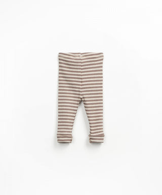 Baby Leggings Grau-Beige gestreift von Play Up