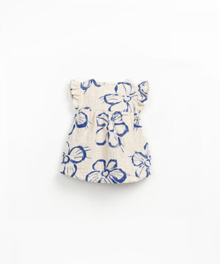 Baby Tunika Beige mit blauem Blumenprint von Play Up