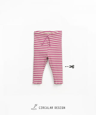 Baby Leggings Pink-Beige gestreift von Play Up