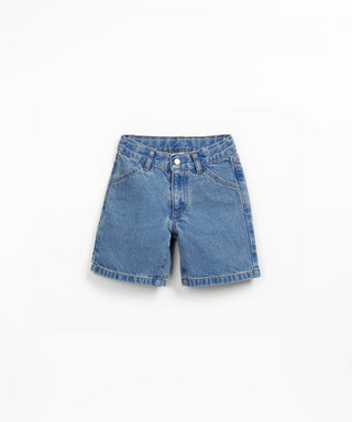 Jeans-Shorts mit Knopfverschluss Denim-Blau von Play Up