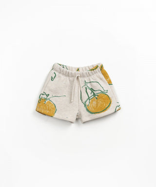 Baby Shorts Beige mit Orangenprint von Play Up