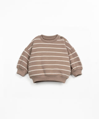 Jersey Sweater für Kleinkinder Pencil Braun-Weiss gestreift von Play Up