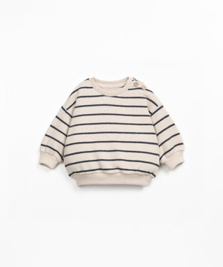 Jersey Sweater für Kleinkinder Grafite Beige-Schwarz gestreift von Play Up