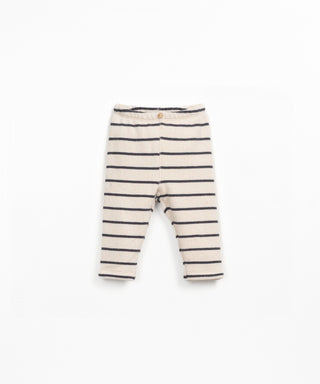 Jersey Leggings für Kleinkinder Grafite Beige-Schwarz gestreift von Play Up