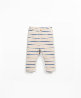 Jersey Leggings für Kleinkinder Watercolor Beige-Blau gestreift von Play Up