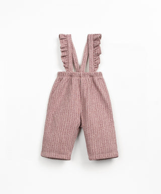 Baumwoll-Latzhose für Kleinkinder Rose mit Print von Play Up