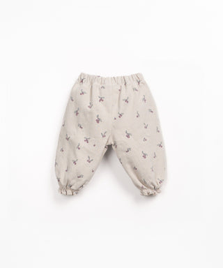 Twill Hose für Kleinkinder Tones Beige mit Kirschmuster von Play Up