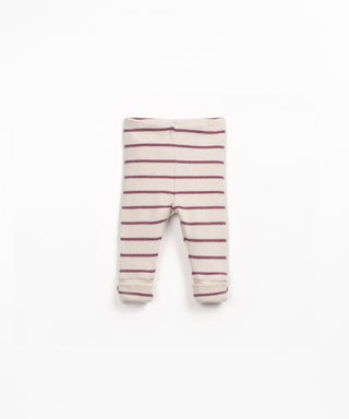 Jersey Leggings für Kleinkinder Amora Beige-Weinrot gestreift von Play Up