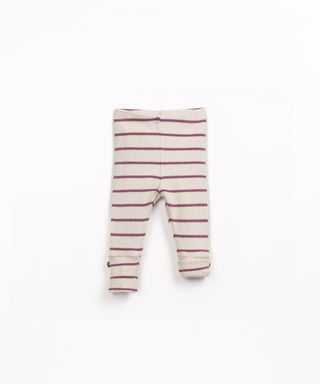 Jersey Leggings für Kleinkinder Amora Beige-Weinrot gestreift von Play Up