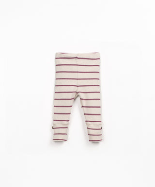 Jersey Leggings für Kleinkinder Amora Beige-Weinrot gestreift von Play Up