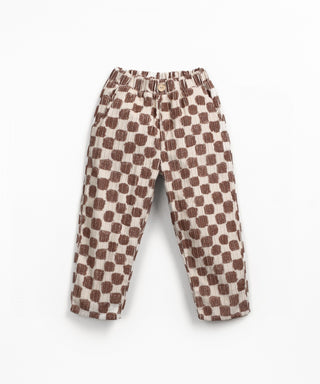 Cord Hose Tones Beige mit Fliesenmuster von Play Up
