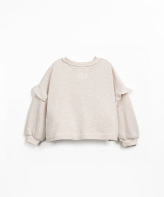 Jersey Sweater mit Rüschenarmen Pencil Beige von Play Up