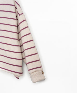 Jersey Sweater Amora Beige-Weinrot gestreift von Play Up