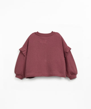 Jersey Sweater mit Rüschenarmen Amora Weinrot von Play Up