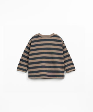 Langarm Shirt für Kleinkinder Grafite Braun-Schwarz gestreift von Play Up