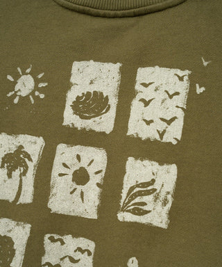 Sweater Sew Grün mit Print von Play Up