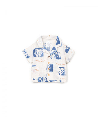 Baby Baumwollhemd Beige mit Monsteraprint von Play Up