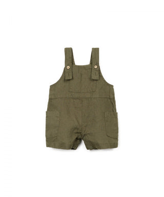 Baby Leinen-Latzhose Dunkelgrün von Play Up