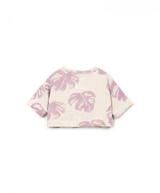 Baby Sweater Beige mit Violettem Monsteraprint von Play Up