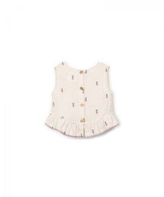 Tunika Beige mit Ananas-Stickerei von Play Up