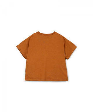 Leinen T-Shirt Braun mit Brusttasche von Play Up