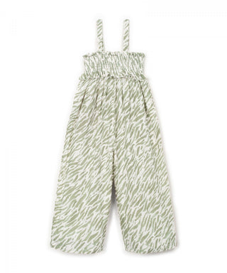 Jumpsuit Beige mit Grünem Zebramuster von Play Up