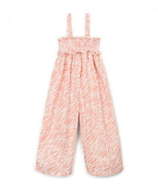 Jumpsuit Beige mit Coral Zebramuster von Play Up