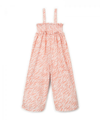 Jumpsuit Beige mit Coral Zebramuster von Play Up