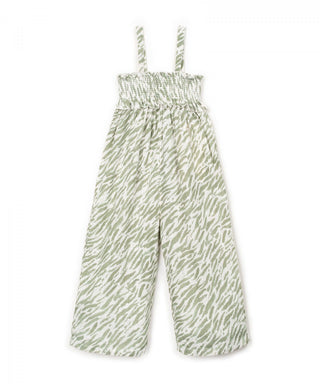 Jumpsuit Beige mit Grünem Zebramuster von Play Up