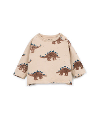 Langarm Shirt Skein Braun mit Dinoprint von Play Up