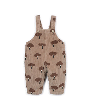 Baby Cord Latzhose Drawing Braun mit Baumprint von Play Up