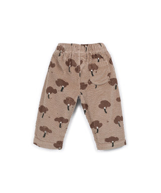 Baby Cord Hose Darwing Braun mit Baumprint von Play Up