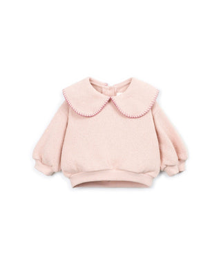 Baby Sweater mit Kragen Embroidery Rosa von Play Up