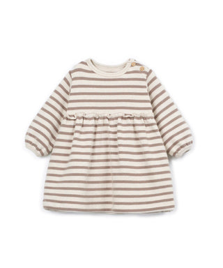 Baby Kleid Drawing Beige-Grau gestreift von Play Up