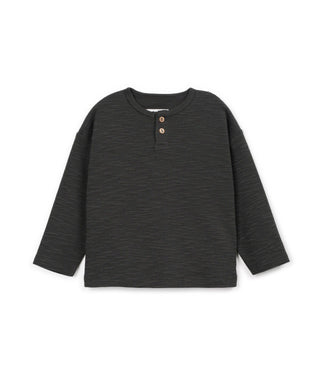 Langarm Rib Shirt Scissor Schwarz meliert von Play Up