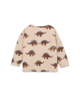 Langarm Shirt für Kinder Skein Braun mit Dinoprint von Play Up