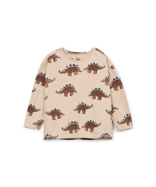 Langarm Shirt für Kinder Skein Braun mit Dinoprint von Play Up