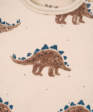 Langarm Shirt Skein Braun mit Dinoprint von Play Up