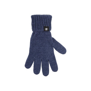 Wolle-Seide Handschuhe Blau meliert von Pure Pure