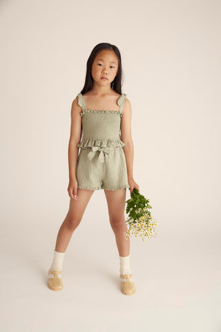 Shorts Zoe Frosty Green mit Goldfäden von Cozmo