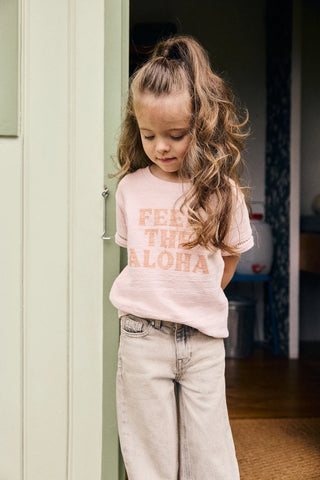 Baumwolle T-Shirt Rosa mit Aufschrift von Daily7Kids