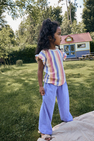 Terry Shirt Beige-Bunt gestreift von Daily7Kids
