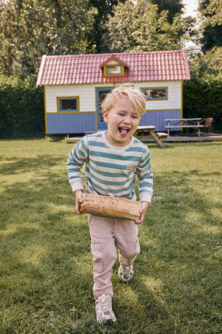 Sweatshirt Green Milieu Beige-Grün gestreift von Daily7Kids