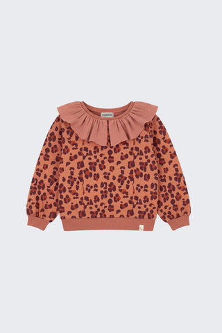 Baby Fleece Pullover Leo Laia Pink Siena Rot von Cozmo
