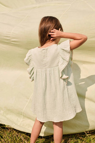 Musselinkleid Taliana Mint mit Stickerei von Louise Misha