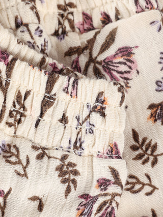 Musselin Babypumphose Eggnog mit Blumenmuster von En Fant