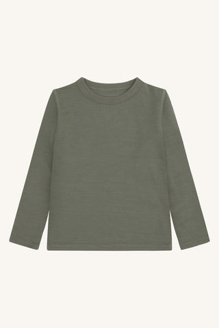 Merinowolle-Bambus Langarm-Shirt Abba Turtle Khaki von Hust & Claire