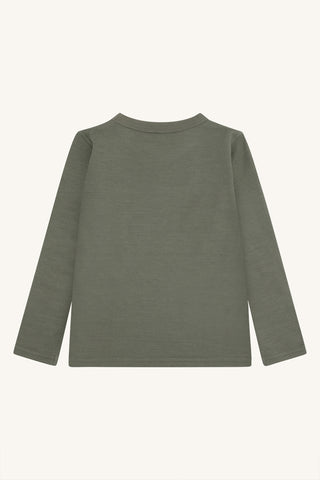 Merinowolle-Bambus Langarm-Shirt Abba Turtle Khaki von Hust & Claire