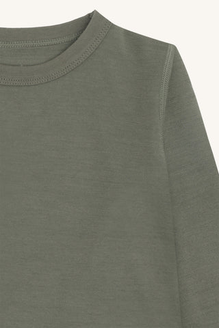 Merinowolle-Bambus Langarm-Shirt Abba Turtle Khaki von Hust & Claire